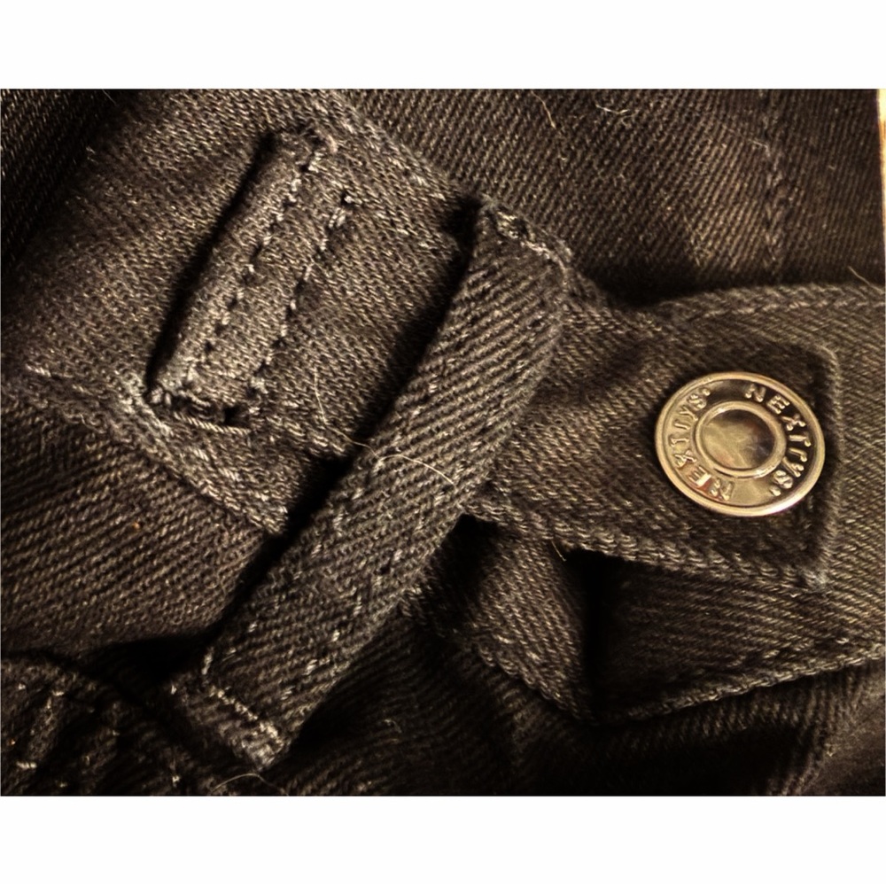 Adjustable Waist Black Jeans Women's 30 Baggy Wide Leg Y2K Indie Sleaze Denim - Picture 11 of 11